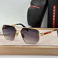 Prada Men's  Black / Silver Grey Lens Aviator 51-18🖤