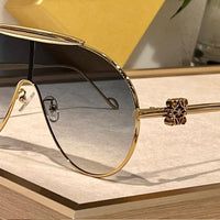 New Season LOEWE Spoiler aviator mask glasses in metal 40111U ✨
