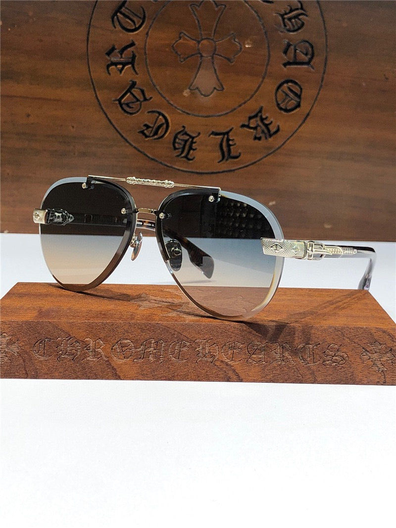 Chrome Hearts 8267 Metal frame Luxury Pilot Sunglasses🔱 - buyonlinebehappy