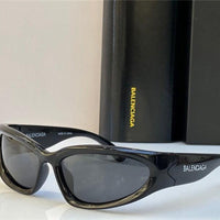 BALENCIAGA 0157S Swift oval-frame Sunglasses 🖤