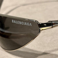 BALENCIAGA RAZOR CAT EYE BB0315 XL Black-Silver Sunglasses🏳️