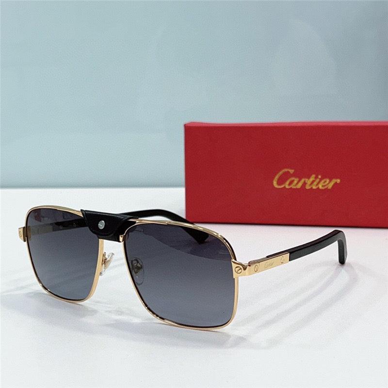 CARTIER SANTOS CT0389S Horn Men's SUNGLASSES 👑 - buyonlinebehappy