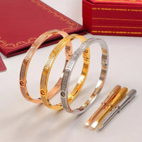 Cartier 18K Gold Plated Jewelry LOVE Bracelet yellow rose silver with Zircon✨