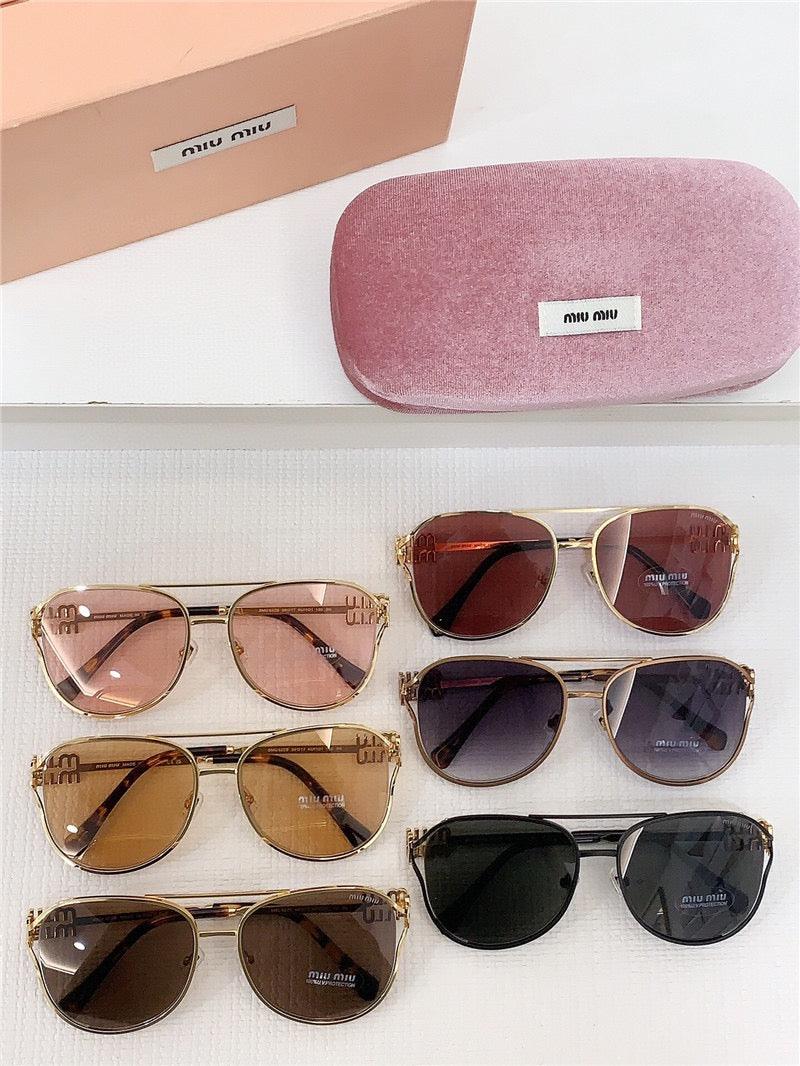 NEW SEASON Miu Miu 52ZS Metal Logo-frame Sunglasses ✨ - buyonlinebehappy