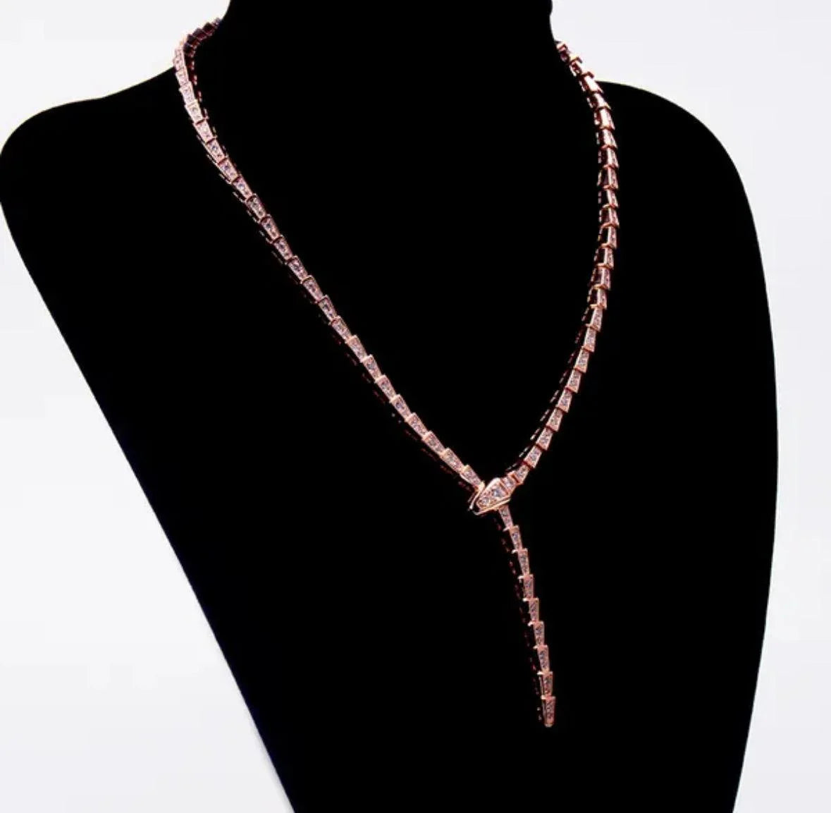 BVLGARI SERPENTI VIPER NECKLACE 18K Gold Plated Women's Jewelry GOLD-ROSE-WHITE  ✨