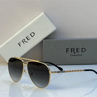 FRED SUNGLASSES 40051U GOLD 24k PLATED FRAME HIGH QUALITY WITH LENS  ✨