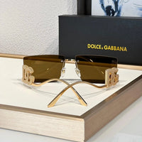 Dolce&Gabbana 2304B Crystal DG Metal Rectangle Women's Sunglasses ✨