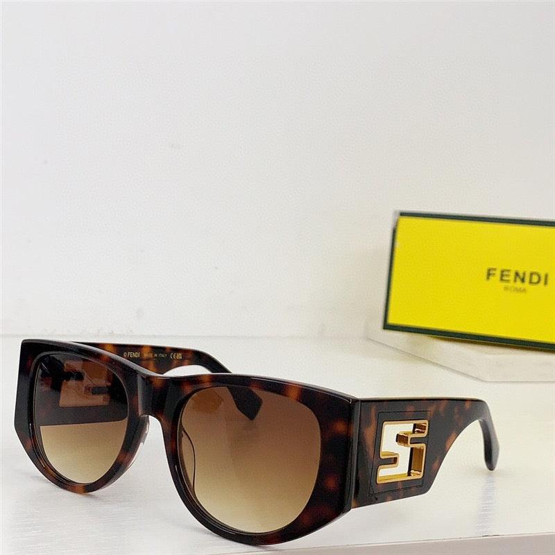 Fendi BAGUETTE FE 40109 I 01A Oval Sunglasses Women's✨ - buyonlinebehappy