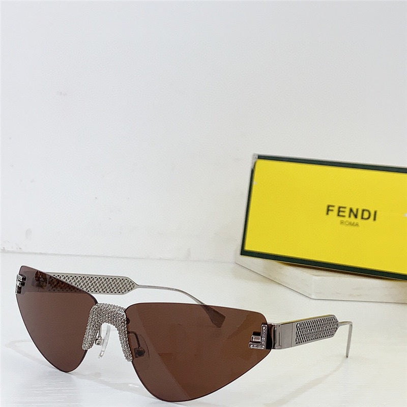 2024 FENDI First Crystal Gold metal Sunglasses shape Women's✨ - buyonlinebehappy