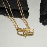 Tiffany&Co 18K gold plated Jewelry For Women Large Double Link Pendant in with Zircon Diamonds Necklace in yellow rose silver ✨
