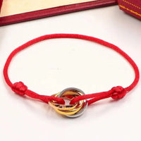 Cartier 18K Gold Plated Jewelry TRINITY Bracelet yellow rose silver ✨