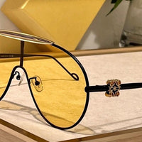 New Season LOEWE Spoiler aviator mask glasses in metal 40111U ✨