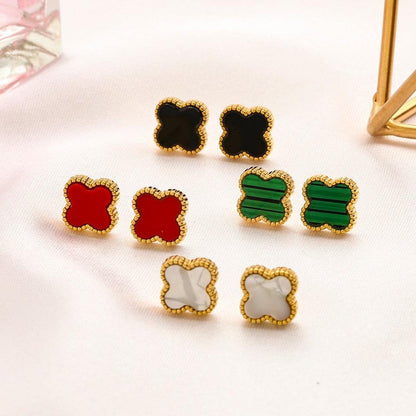 Van Cleef Vintage Alhambra Earrings 18K Gold Plated Women's Jewelry5 models ✨ - buyonlinebehappy