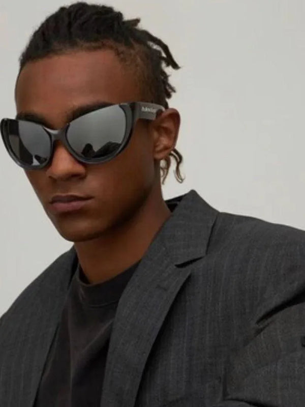 BALENCIAGA 0201S Black Mask Butterfly / Cat Eye Fashion Sunglasses 🖤