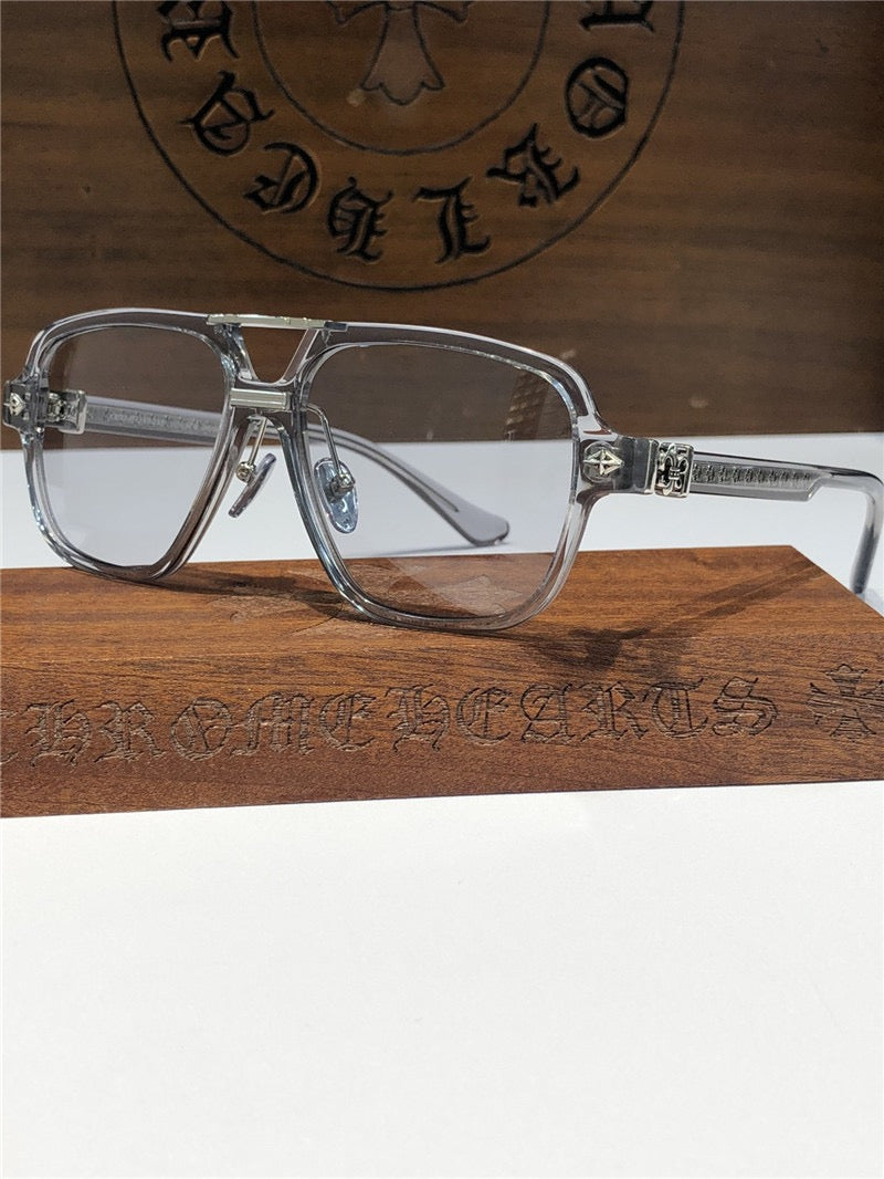 Chrome Hearts Sunglasses 8193 Black-Clear-Silver ✨ - buyonlinebehappy