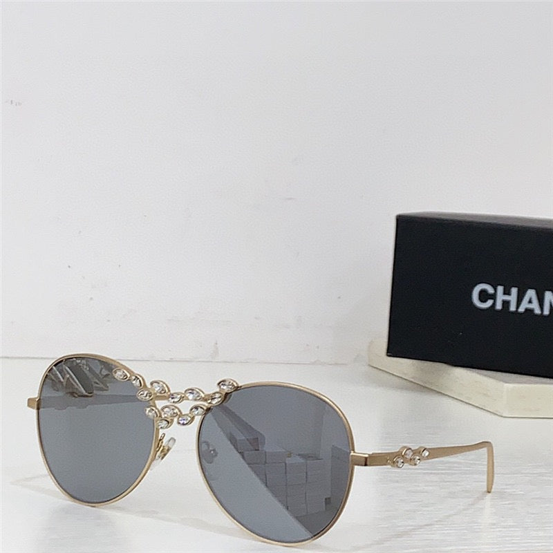 2024 CHANEL Pilot Metal & Strass Sunglasses 9566B 🖤 - buyonlinebehappy