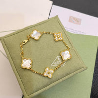 Van Cleef Vintage Alhambra Bracelet 18K Gold Plated Women's Jewelry 19 models✨
