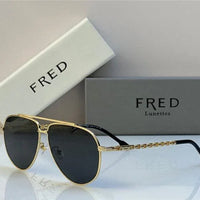 FRED SUNGLASSES 40051U GOLD 24k PLATED FRAME HIGH QUALITY WITH LENS  ✨