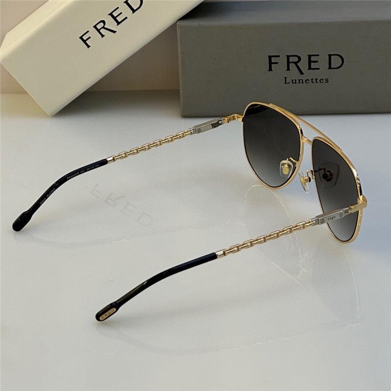 FRED MEN SUNGLASSES 40051U GOLD 24k PLATED FRAME HIGH QUALITY WITH LENS ✨ - buyonlinebehappy