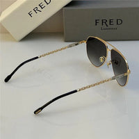 FRED SUNGLASSES 40051U GOLD 24k PLATED FRAME HIGH QUALITY WITH LENS  ✨