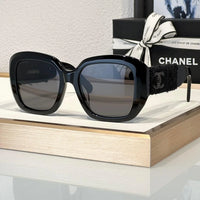 CHANEL 5512 Square Sunglasses Acetate & Tweed Black & Gold frame 6 Colors ✨