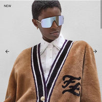 Fendi 2024 First Mask FE 4121 US 28G Shield Sunglasses Women's✨