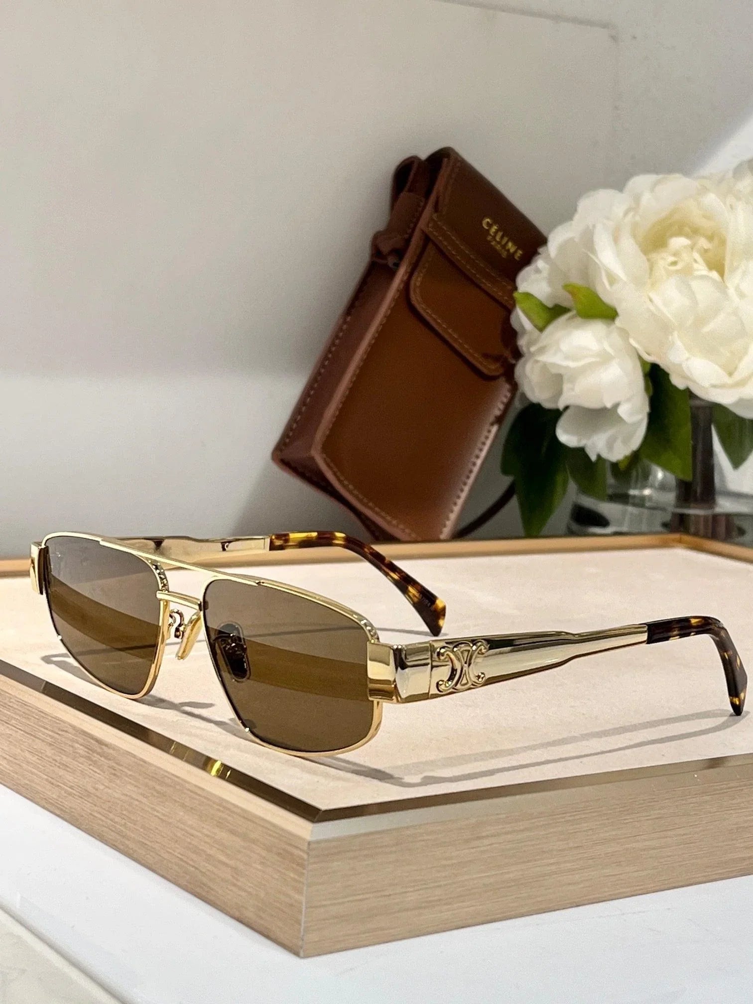 2024 a CELINE ovals Triomphe Metal CL 40281 U Sunglasses