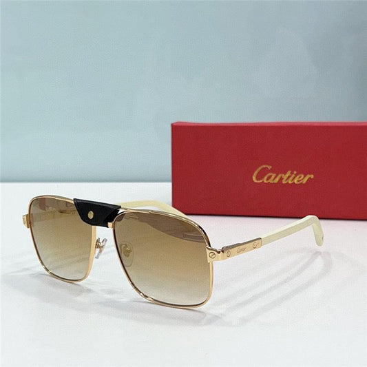 CARTIER SANTOS CT0389S Horn Men's SUNGLASSES 👑 - buyonlinebehappy