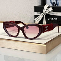 '-  CHANEL 5513 Cat Eye Sunglasses Acetate & Tweed Black & Gold frame 5 Colors ✨