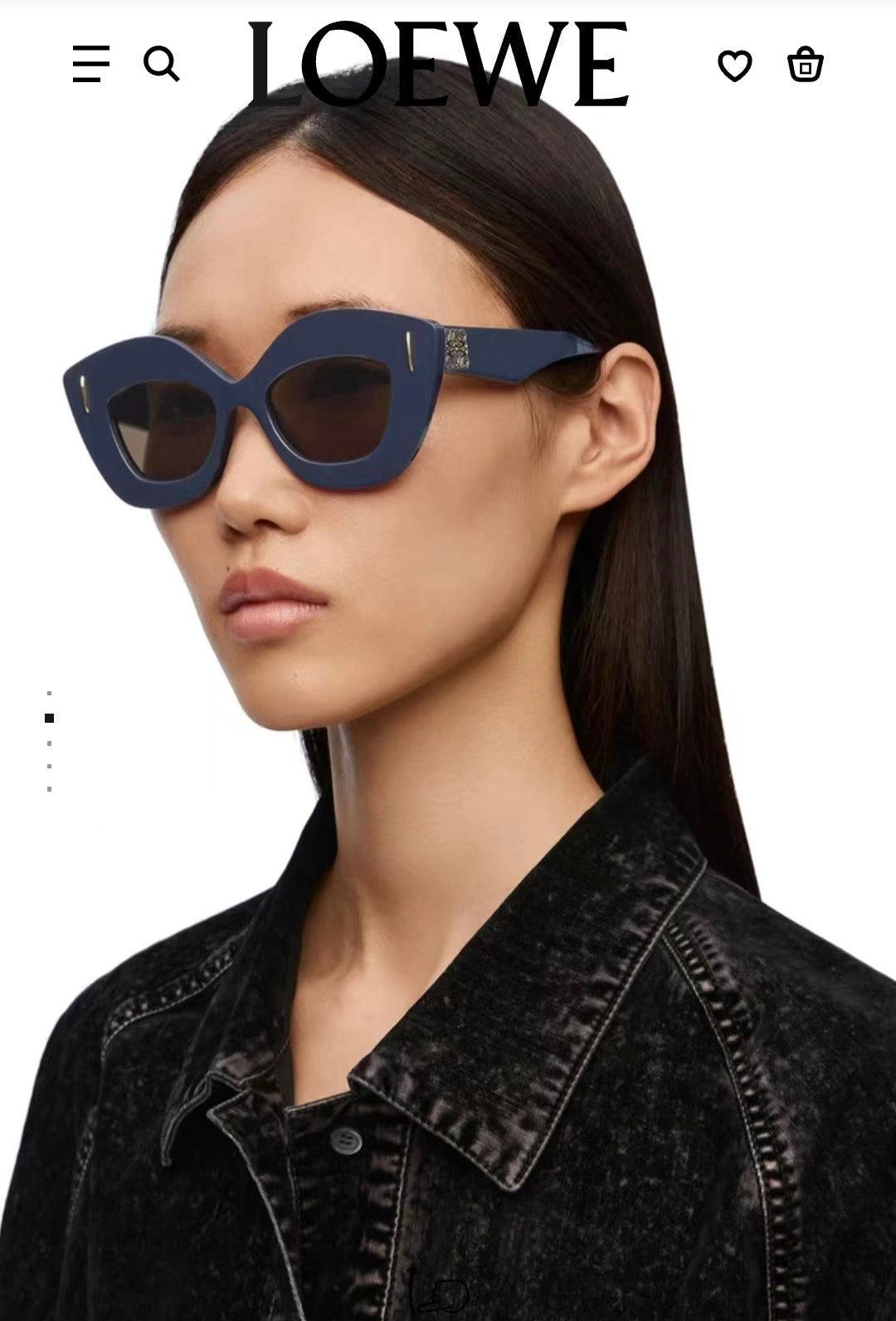 LOEWE Butterfly Inflated Round-Frame Acetate 40127 Sunglasses ✨ - buyonlinebehappy