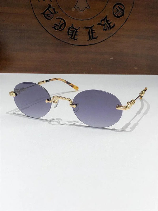 Rare CHROME HEARTS 49-22-144 PILLS I Floral Temple Rimless Glasses ⚜️