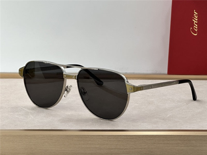 Cartier Exception POLARISED CT0425S 001 Sunglasses Pilot 59-16-140 ✨ - buyonlinebehappy