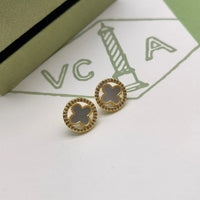 Van Cleef Vintage Alhambra Earrings 18K Gold Plated Women's Jewelry5 models ✨