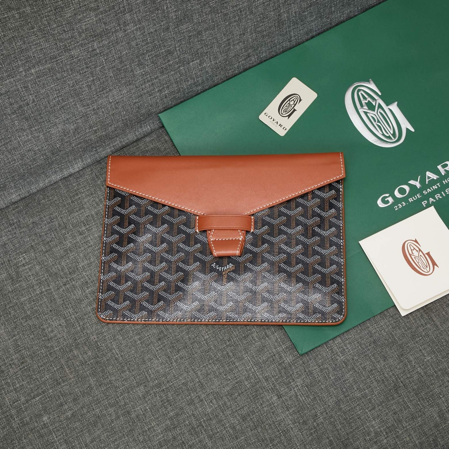 Goyard Camondo 2 Pouch In Goyardine Envelope Canvas Clutch✨ - buyonlinebehappy