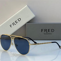 FRED SUNGLASSES 40051U GOLD 24k PLATED FRAME HIGH QUALITY WITH LENS  ✨