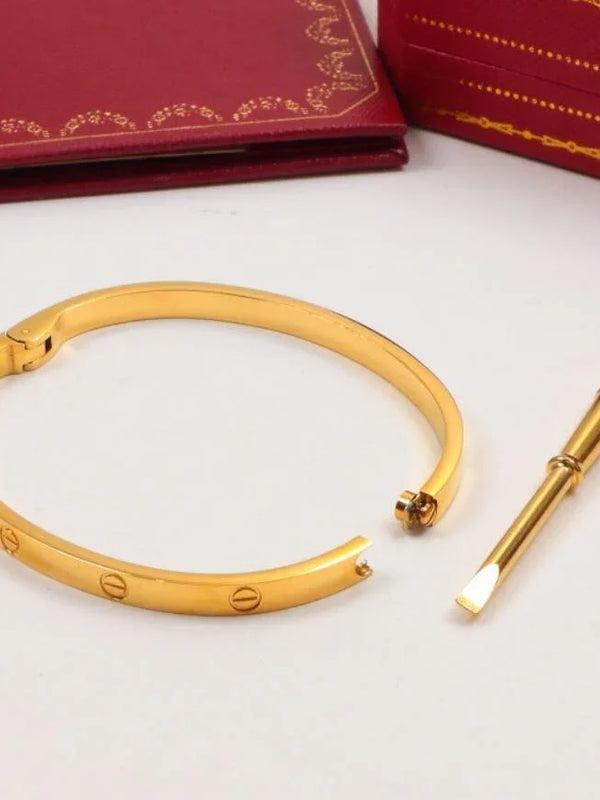 Cartier 18K Gold Plated Jewelry LOVE Bracelet yellow rose silver ✨