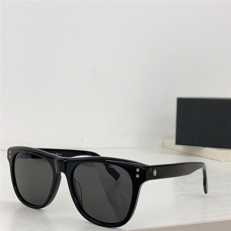 Mont Blanc Sunglasses MB 0124 S 001 Black / Silver Grey Lens Aviator 53-18🏎 - buyonlinebehappy