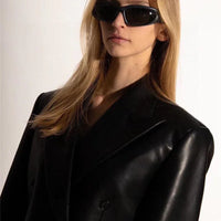 BALENCIAGA 0157S Swift oval-frame Sunglasses 🖤