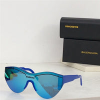 BALENCIAGA SKI 0004 Navy Blue Shield Mask Fashion Sunglasses BB0004SA Unisex 010  🖤