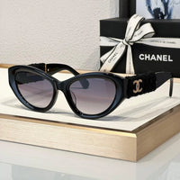 '-  CHANEL 5513 Cat Eye Sunglasses Acetate & Tweed Black & Gold frame 5 Colors ✨
