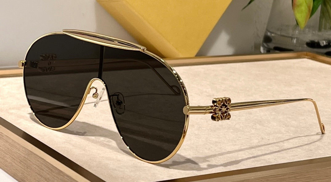 New Season LOEWE Spoiler aviator mask glasses in metal 40111U ✨ - buyonlinebehappy