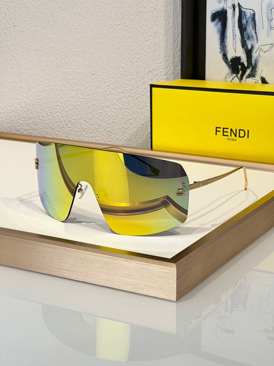 Fendi 2024 First Mask FE 4121 US 28G Shield Sunglasses Women's✨ - buyonlinebehappy