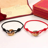 Cartier 18K Gold Plated Jewelry TRINITY Bracelet yellow rose silver ✨