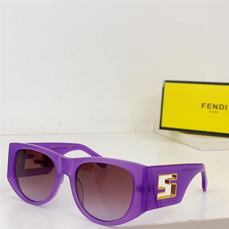 Fendi BAGUETTE FE 40109 I 01A Oval Sunglasses Women's✨ - buyonlinebehappy