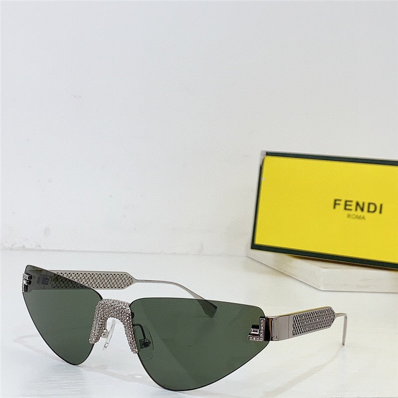 2024 FENDI First Crystal Gold metal Sunglasses shape Women's✨ - buyonlinebehappy