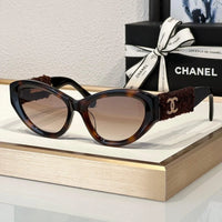 '-  CHANEL 5513 Cat Eye Sunglasses Acetate & Tweed Black & Gold frame 5 Colors ✨