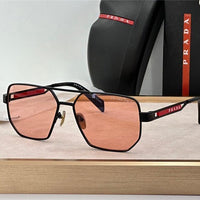 Prada Men's  Black / Silver Grey Lens Aviator 51-18🖤