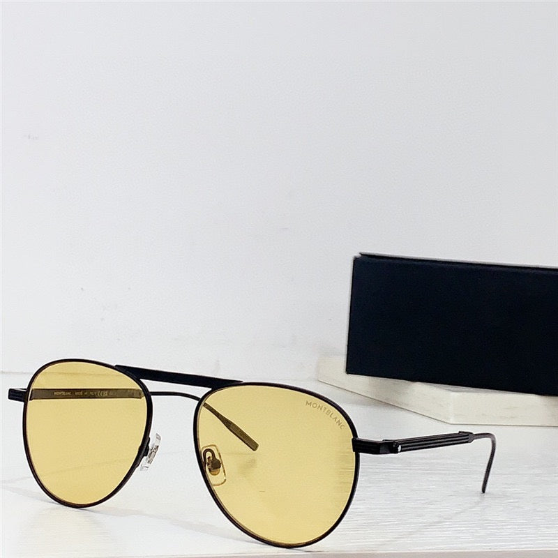 MONTBLANC MB 0091S 002 54-16 145 - Folding Aviator ZEISS Lenses✨ - buyonlinebehappy