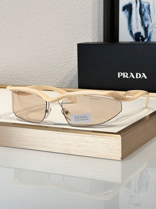 PRADA PR A25S (1AB5S0)- BLACK-PEACH-GREEN | SUNGLASSES Unisex  🟥 - buyonlinebehappy