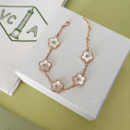 Van Cleef Vintage Alhambra Bracelet 18K Gold Plated Women's Jewelry 19 models✨ - buyonlinebehappy